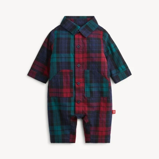 Baby Boy Magnetic Me Plaid Flannel Romper