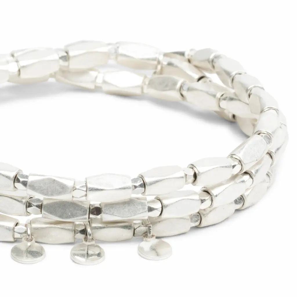 Metal Wrap Necklace/Bracelet/Anklet Iconic Disc Silver