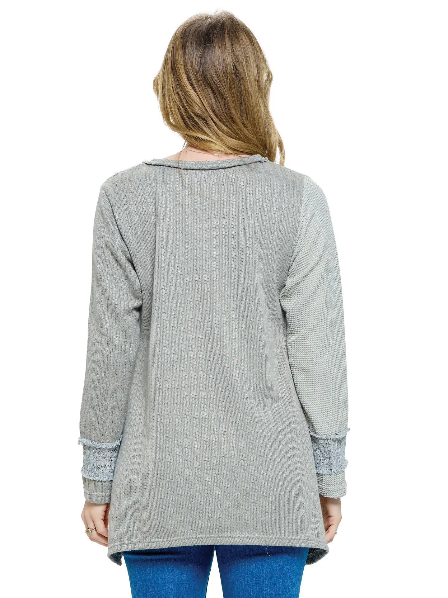 Patchwork Textured Ribbed Tunic