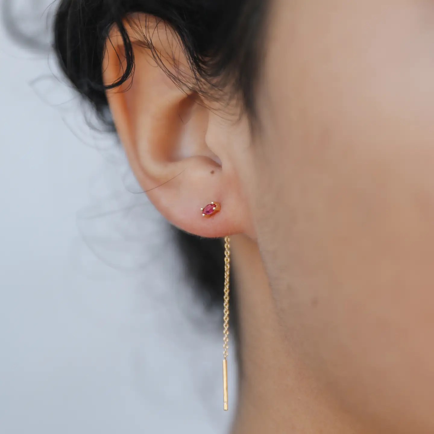 Studded Threader Earrings