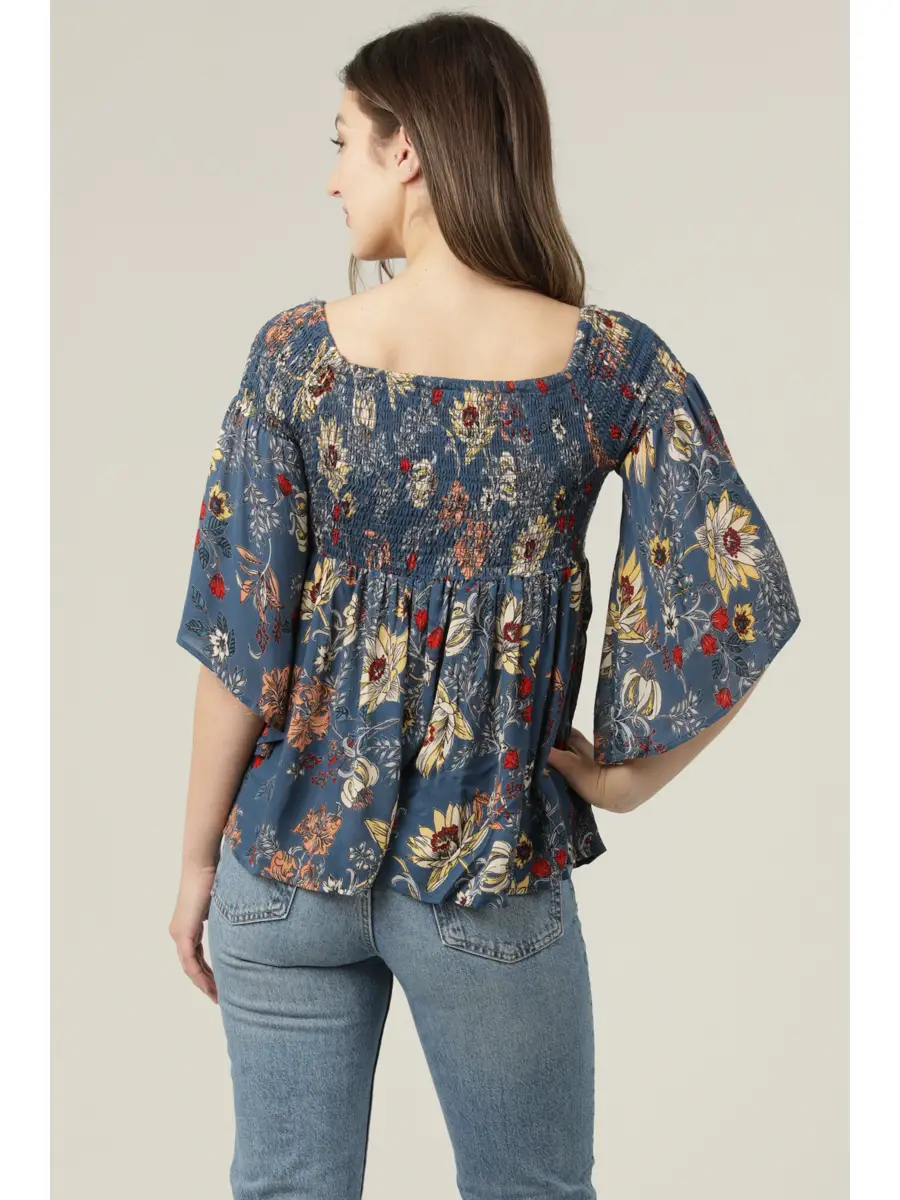 Sunflower Off the Shoulder Bell Sleeve Top