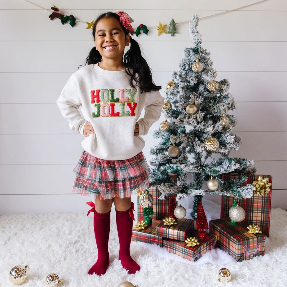 Girls Christmas Plaid Tutu