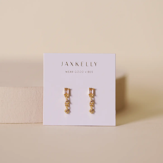 Mini Baguette Drop Earrings