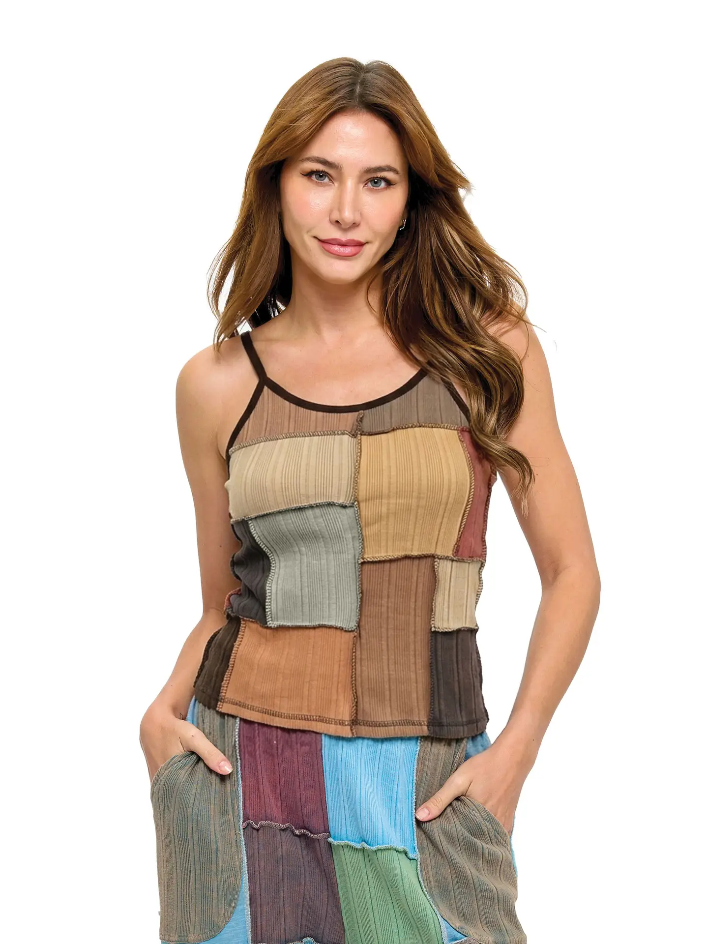 Colorblock Patchwork Tank Top