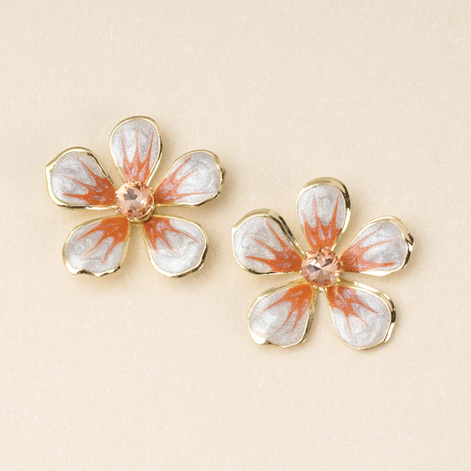 Sparkle Enamel Flower Earrings