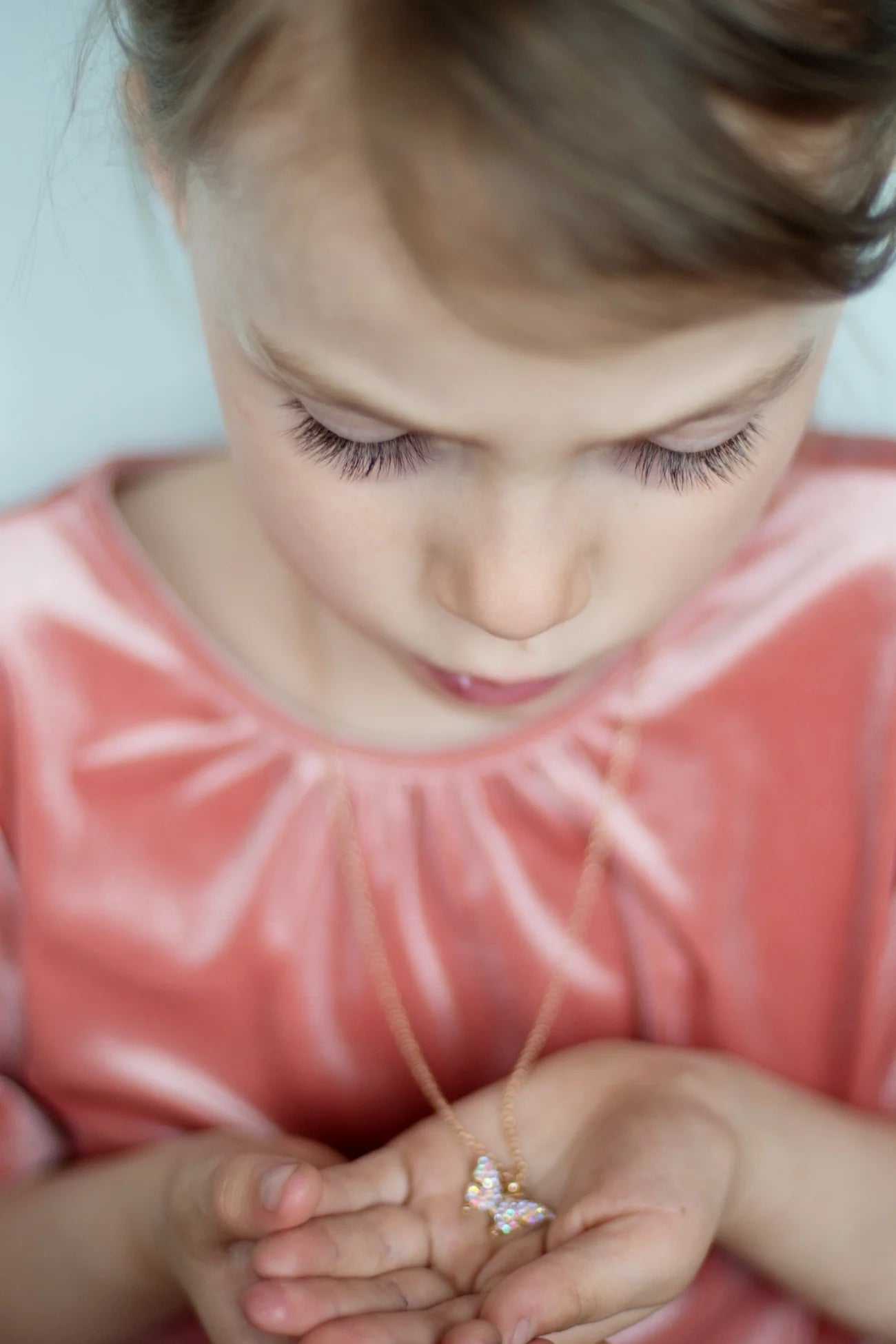 Girls Butterfly Gem Necklace
