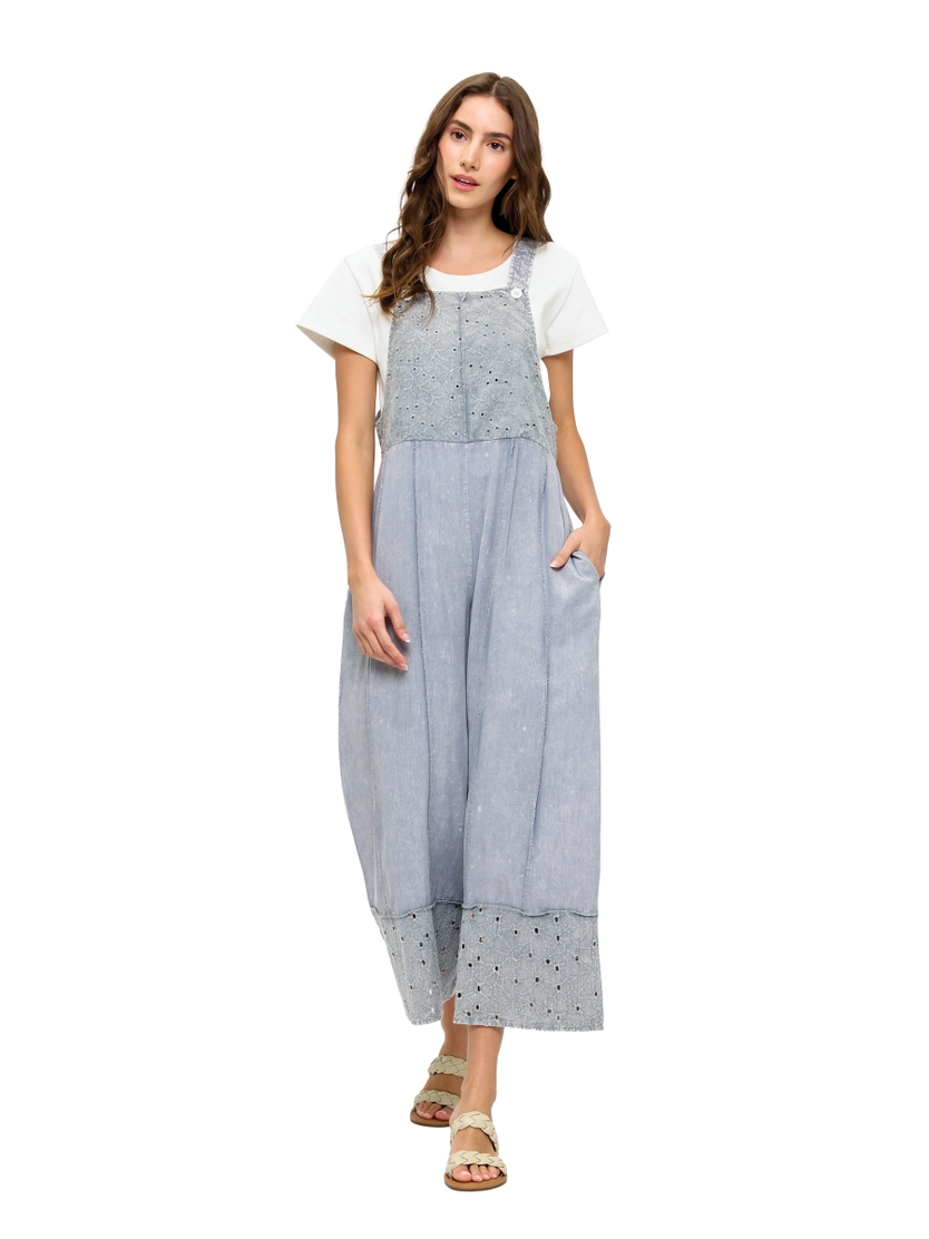 Boho Razor Cut Lace Overalls
