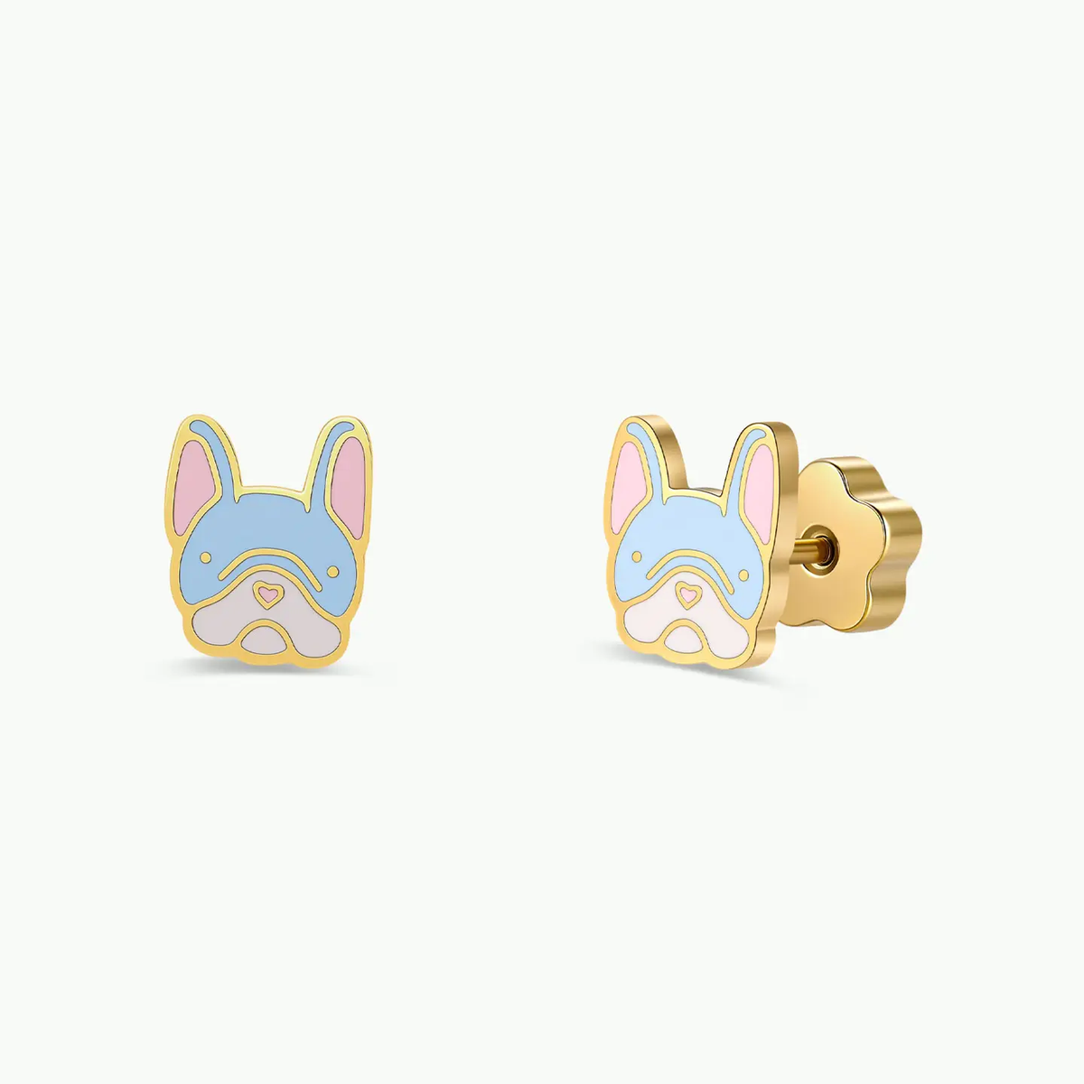 Frenchie Dog Flat Back Earrings