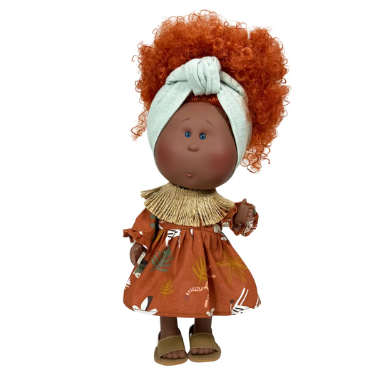 Mia Doll Red Curly Hair African Dress