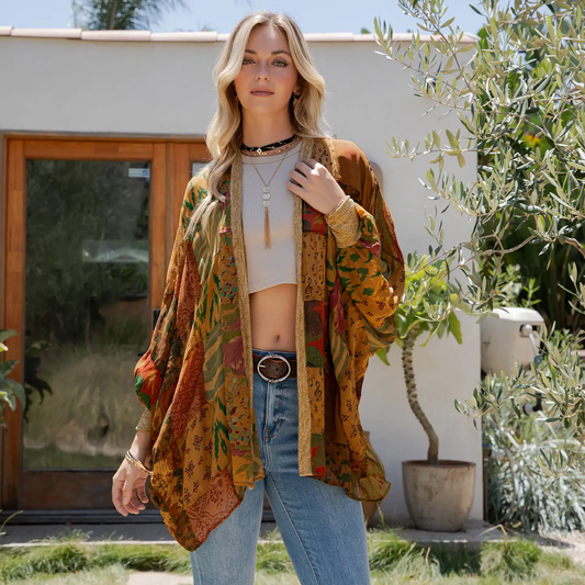 Statement Kimono With Vintage Patches