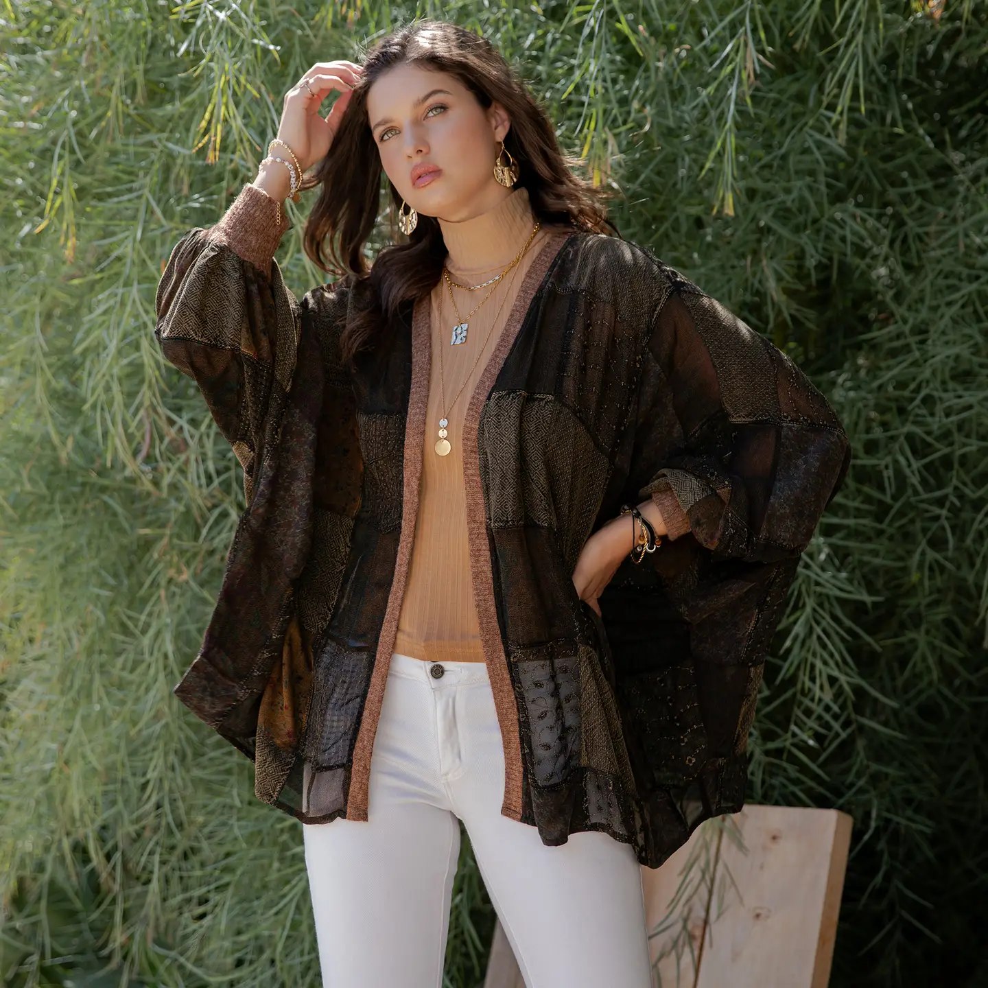 Statement Kimono With Vintage Patches