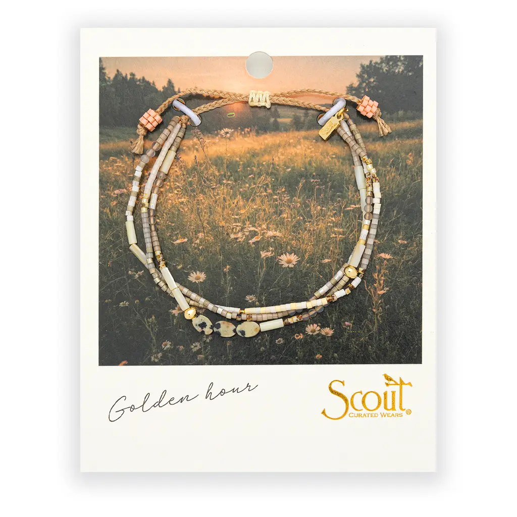 Mixed Media Bracelet - Golden Hour