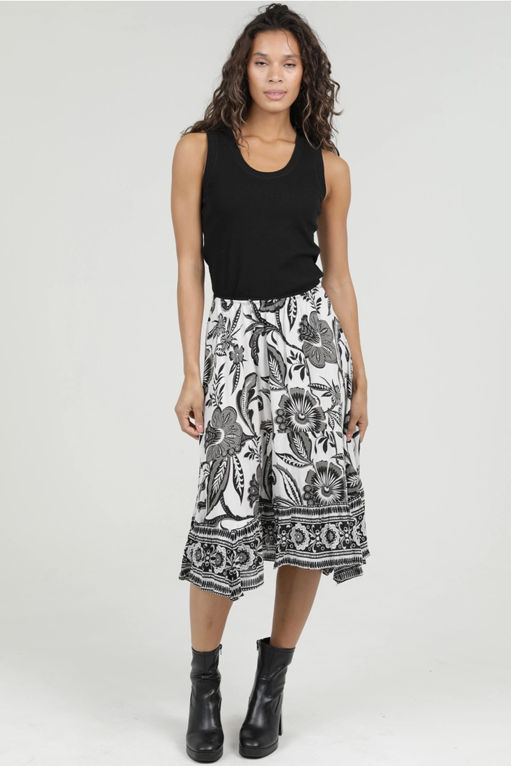 Leaf Printed Skirt