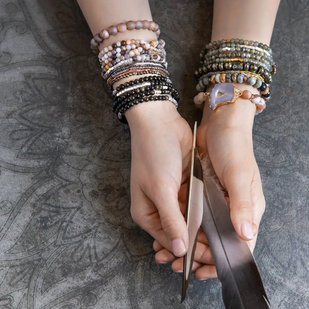 Stone Wrap Bracelet Pyrite