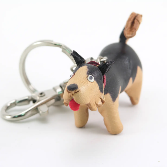 Leather Keychain Dog