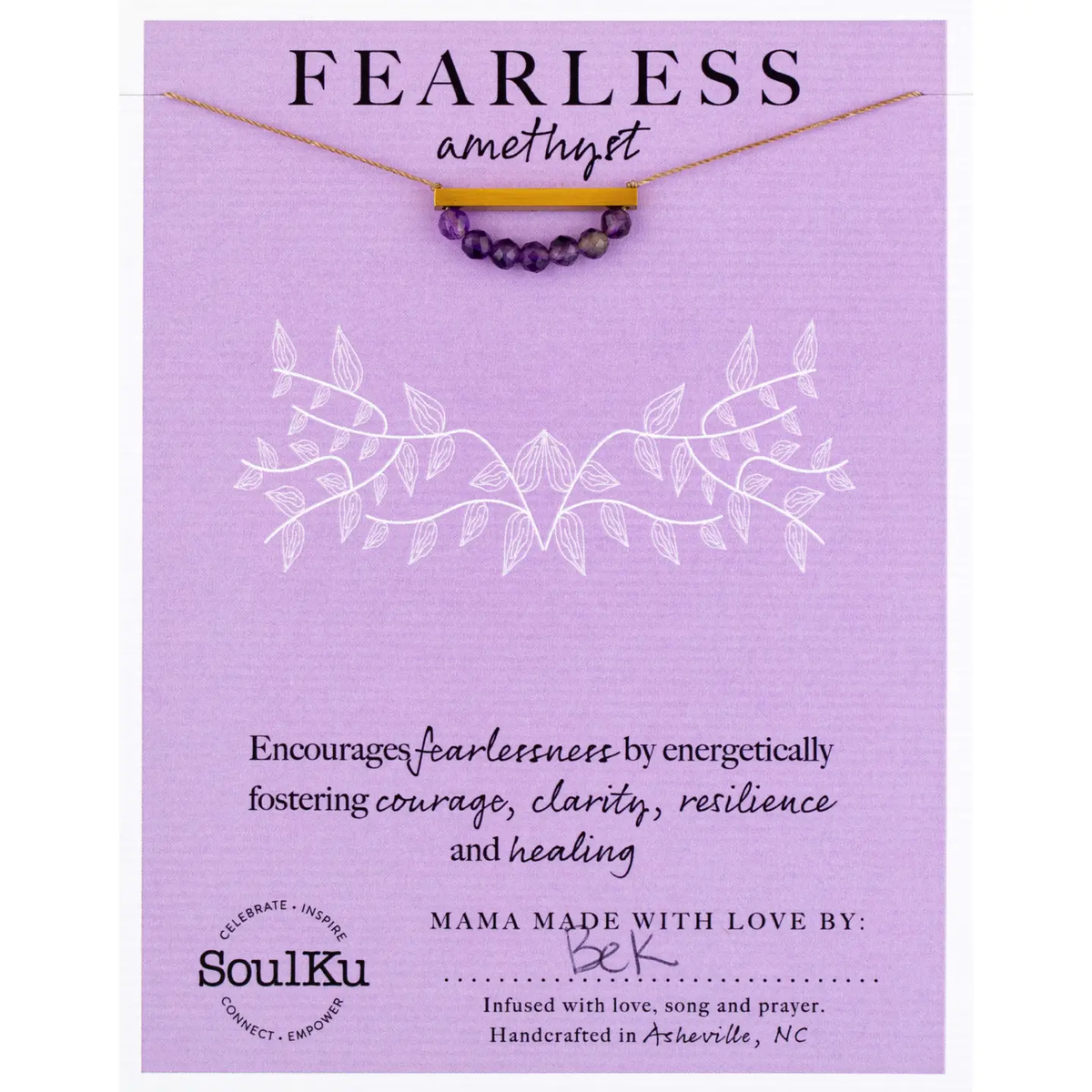 Amethyst Gold Bar Necklace For Fearless