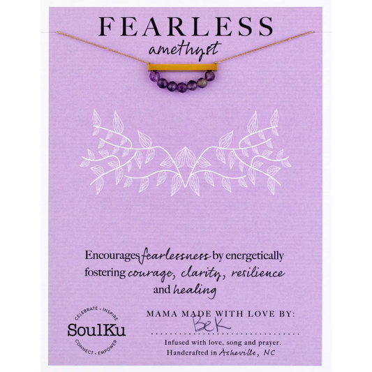 Amethyst Gold Bar Necklace For Fearless