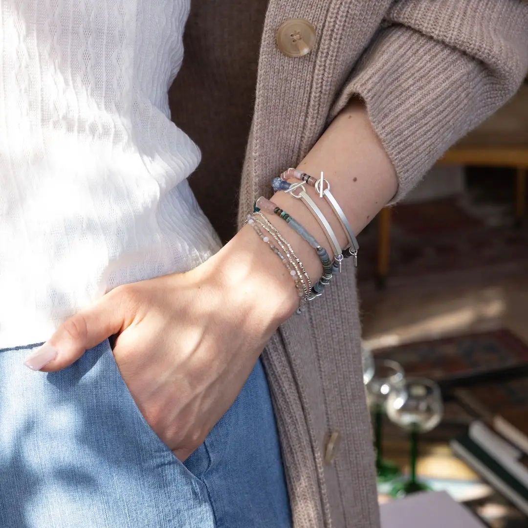 Hidden Message Bracelet BossB*tch/Rose Quartz