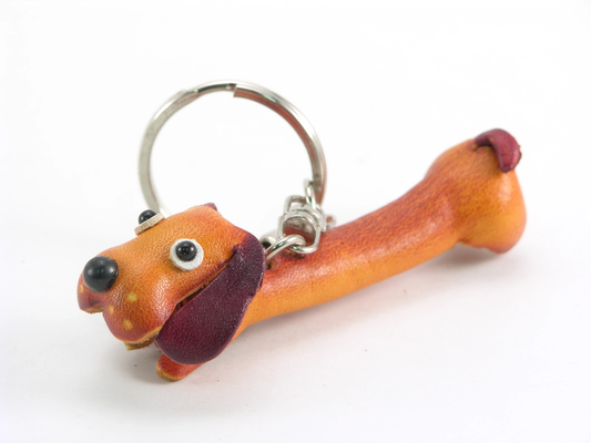 Leather Keychain Weiner Dog