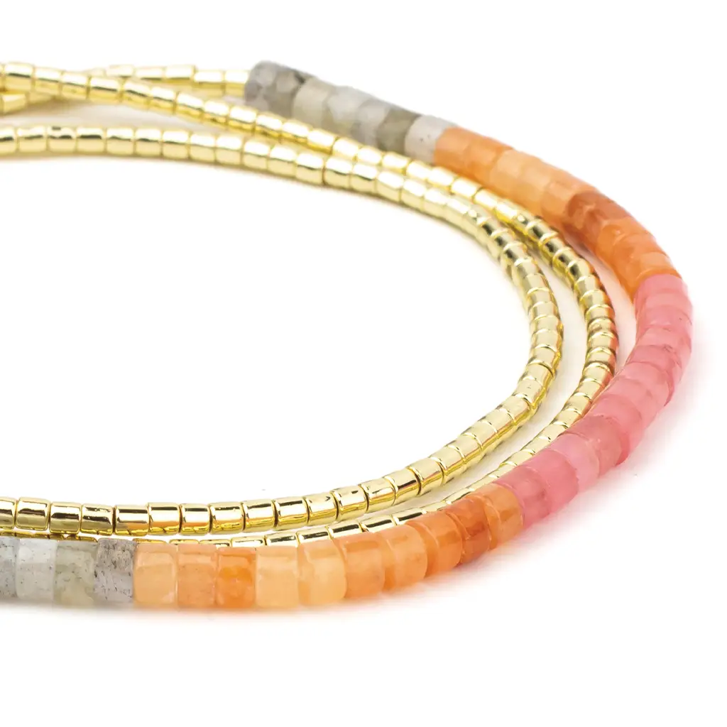 Sunset Ombre Stone Wrap Necklace/Bracelet