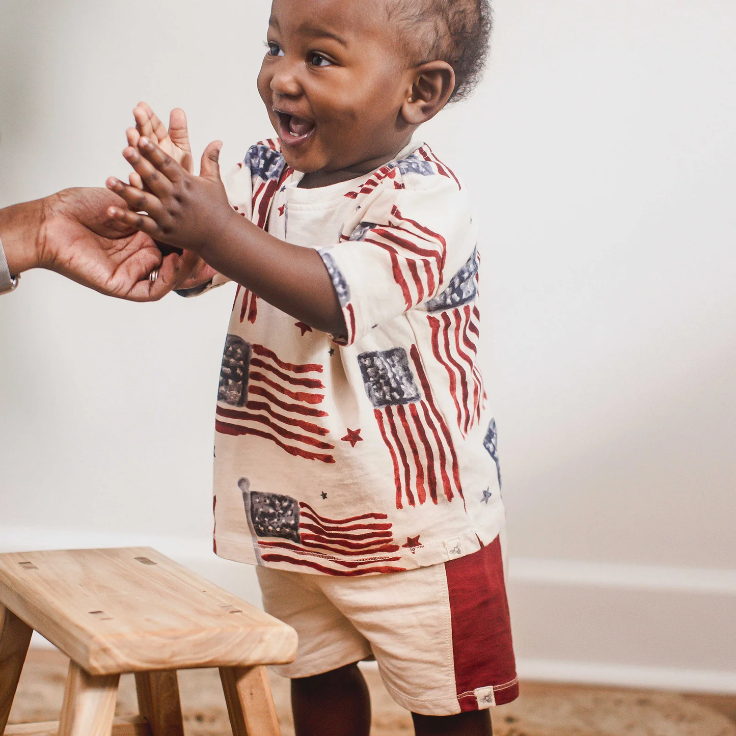 Baby American Flag Tee + Shorts Set