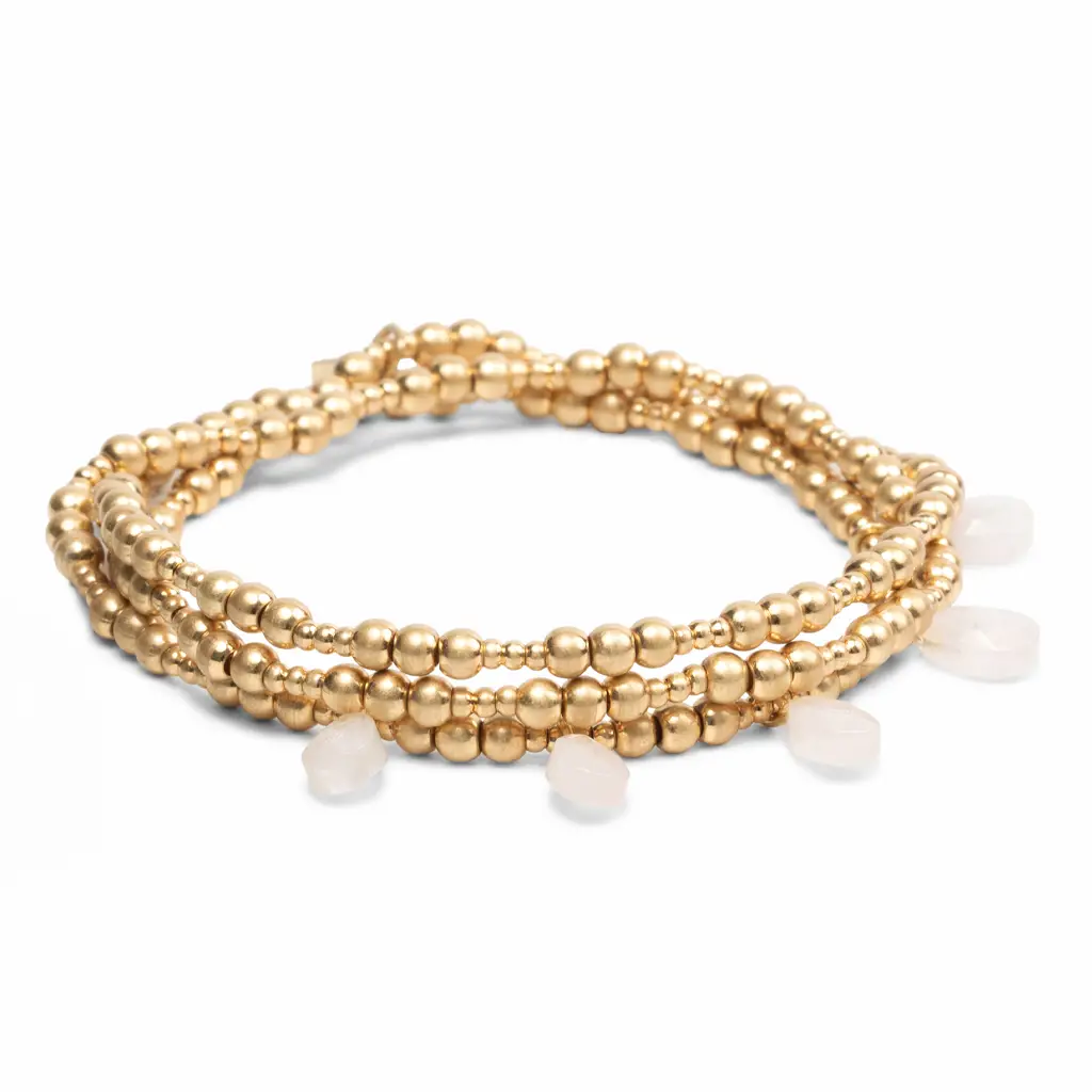 Metal Wrap Necklace/Bracelet/Anklet Timeless Rose Quartz Gold