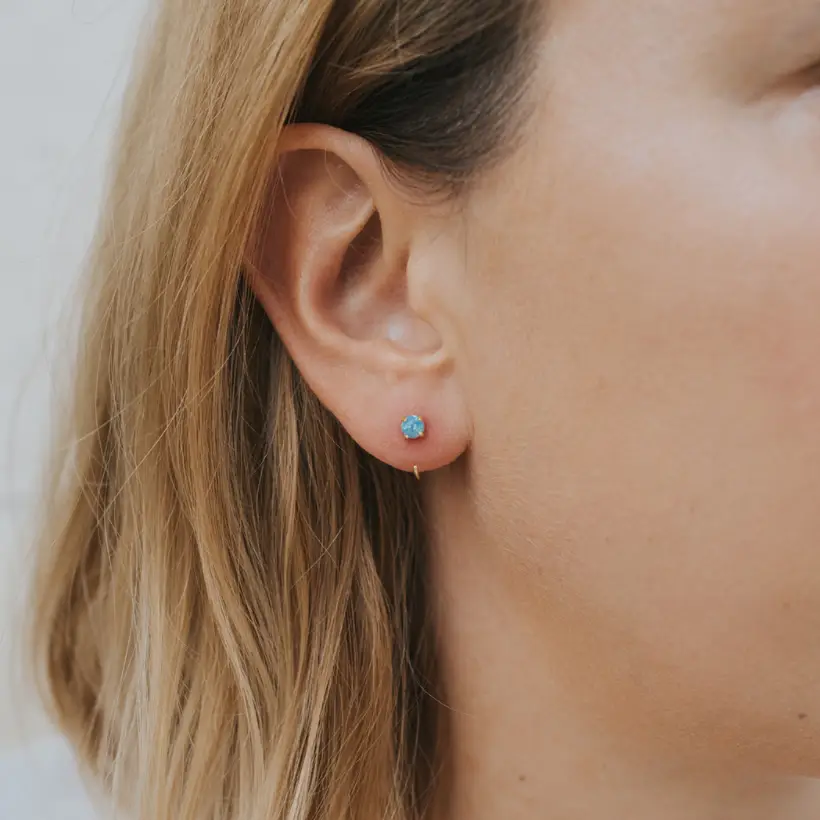 Huggie Earrings Fire Opal