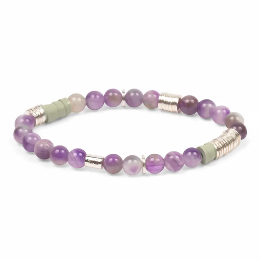 Amethyst Intermix Stone Stacking Bracelet