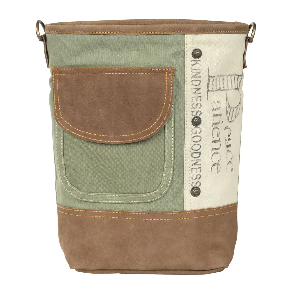 Canvas Peace & Patience Bag - Green