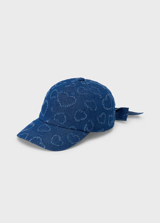 Girls Denim Heart Cap
