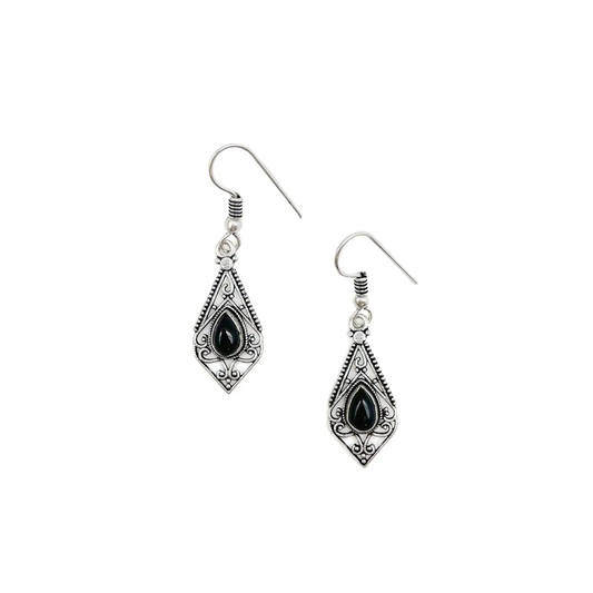Tanvi Earrings Diamond Onyx