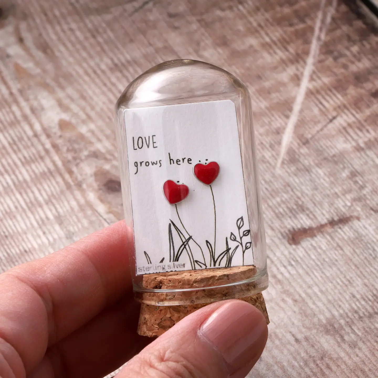 Love Grows Here Heart Earrings