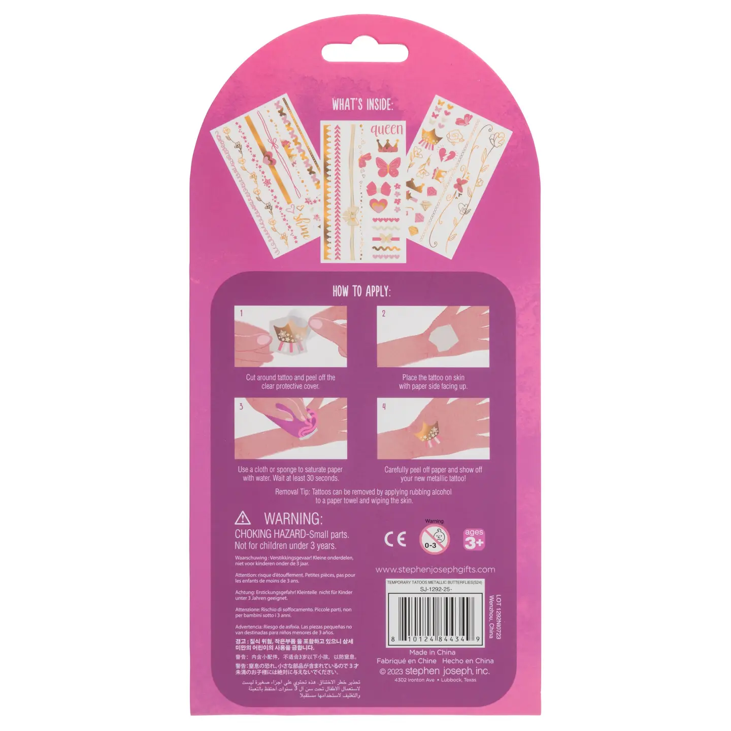 Kids Temporary Tattoos: Metallic Butterflies