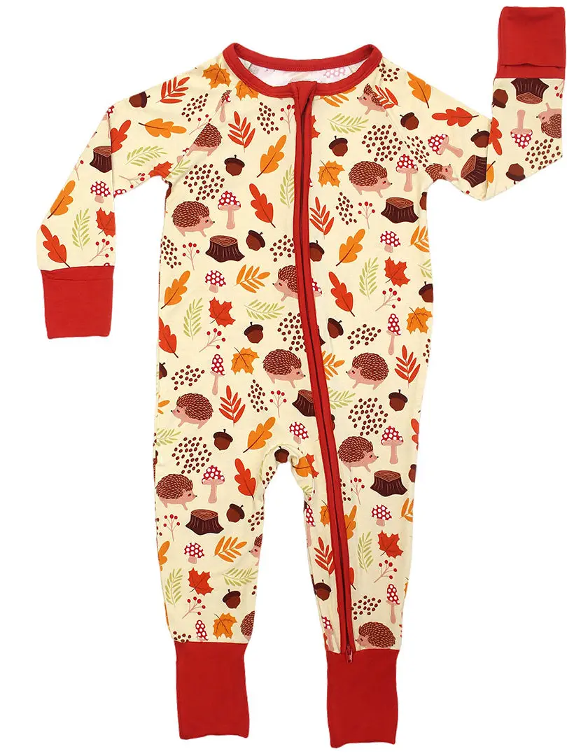 Bamboo Baby Pajamas - Hedgehog Woodland