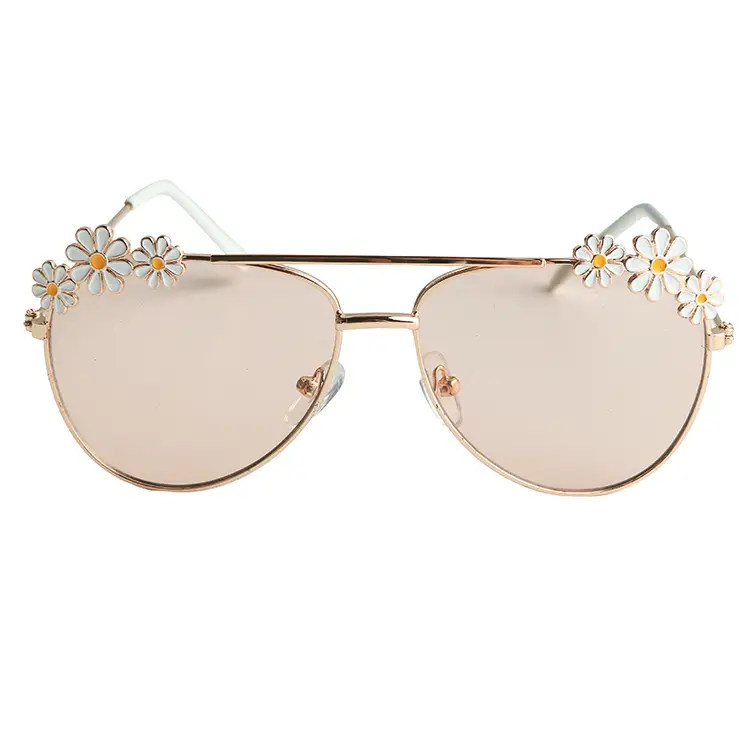 Girls Daisy Sunglasses White
