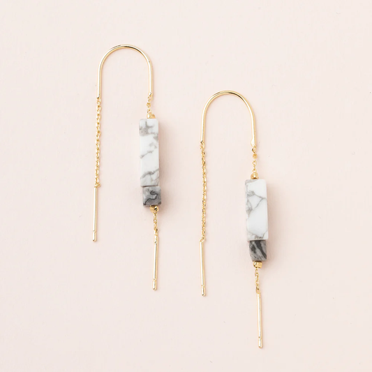 Stone Threader Earrings Howlite