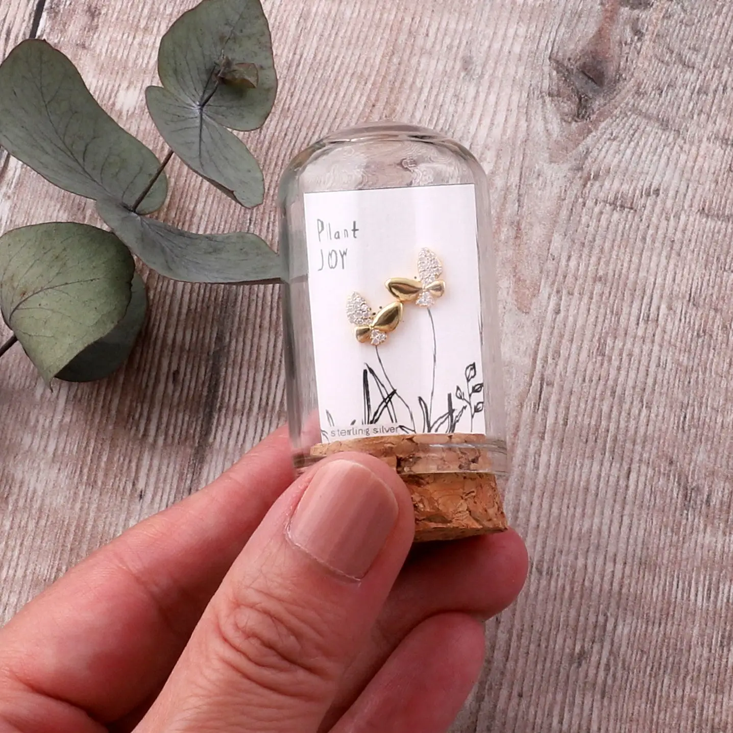 Plant Joy Crystal Butterfly Earrings