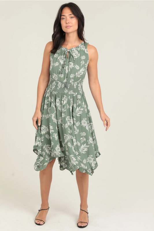 Leaves + Floral Tank Dress