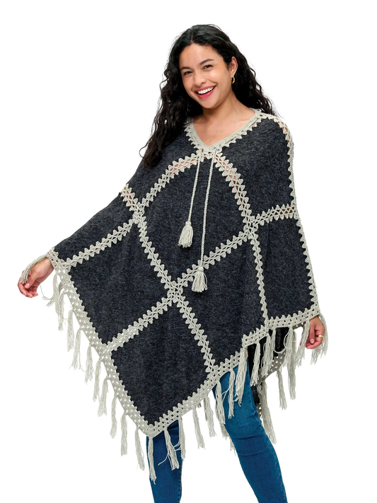 Boho Patchwork Poncho