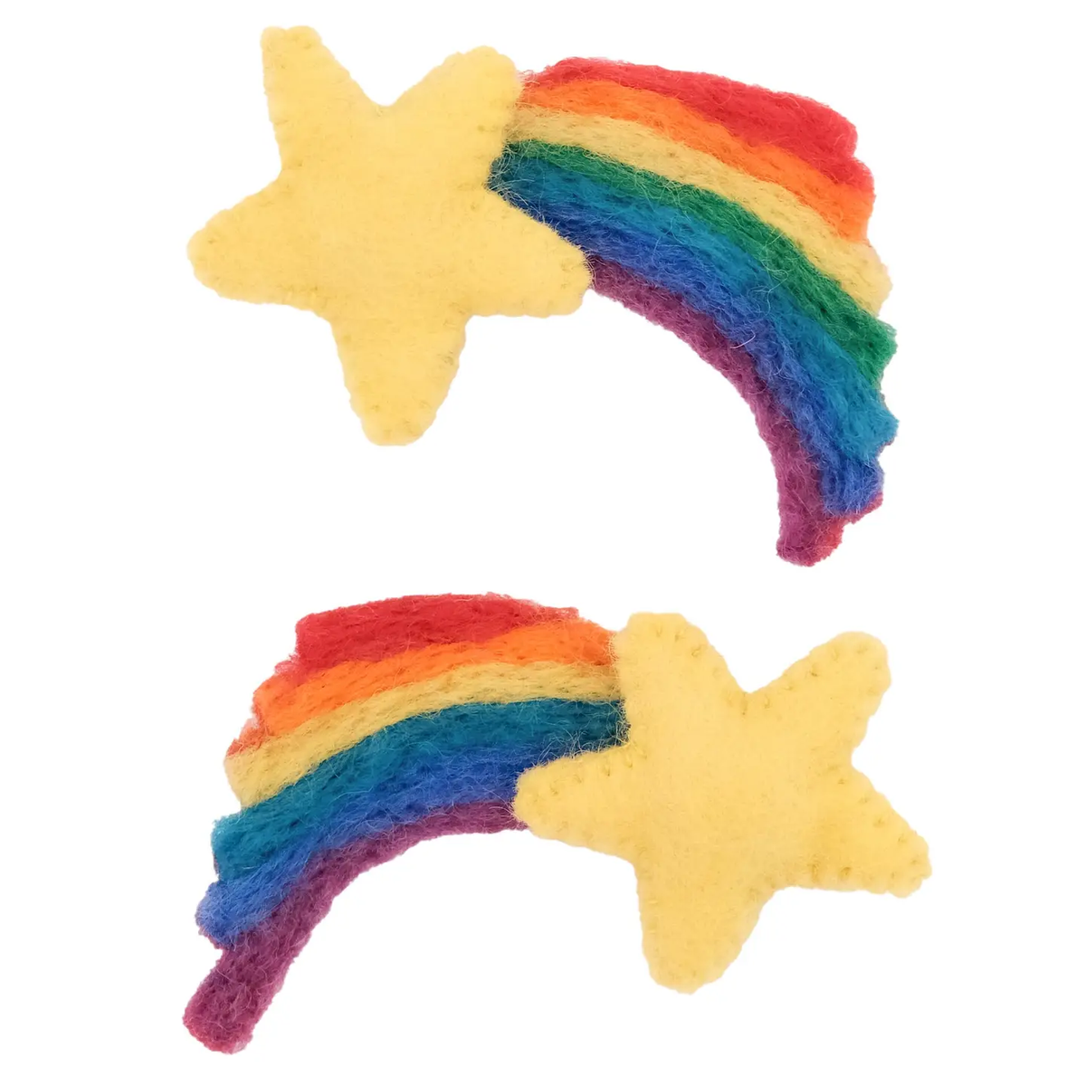 Girls Felted Rainbow Hair Clips