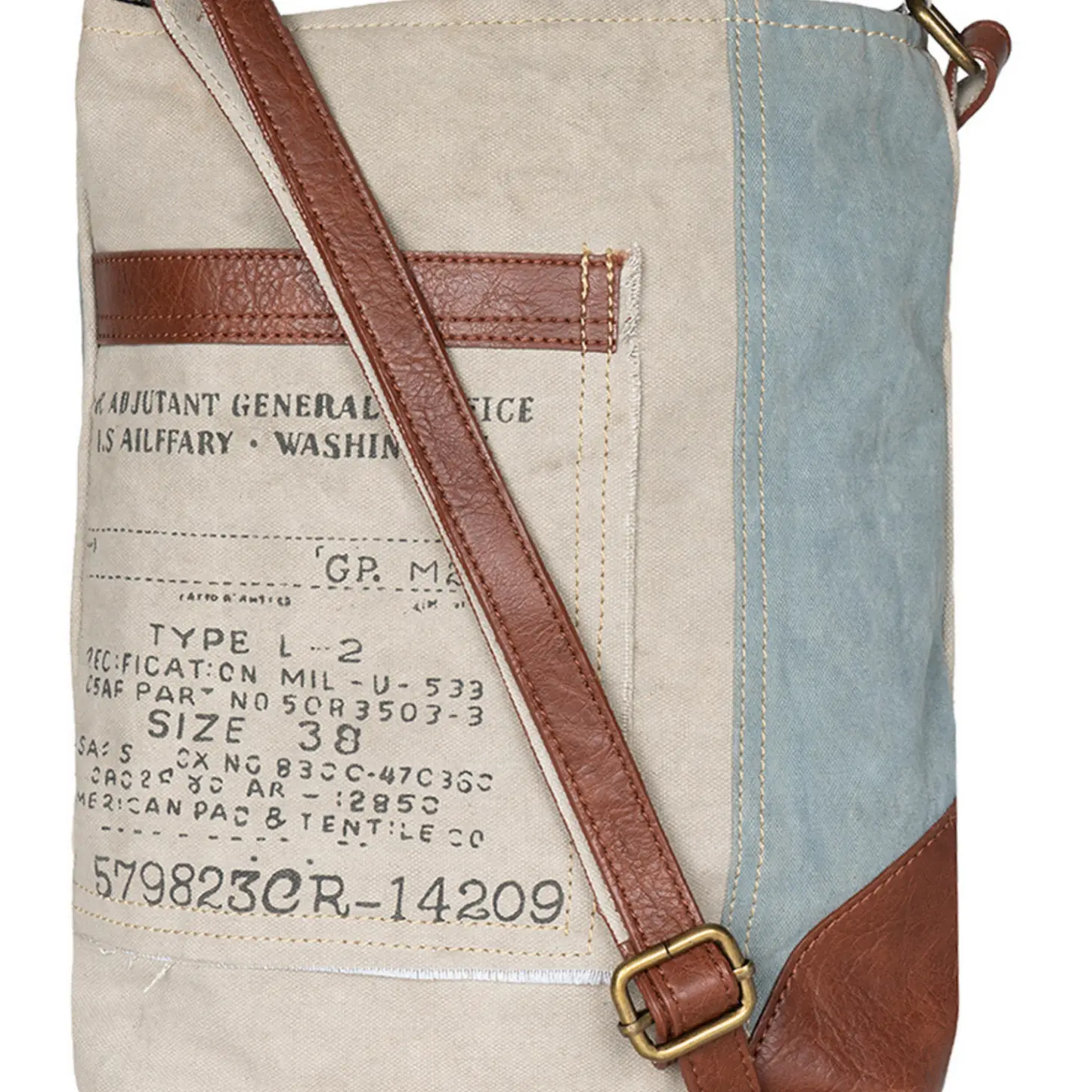 Identified Canvas Crossbody Bag w/ Blue