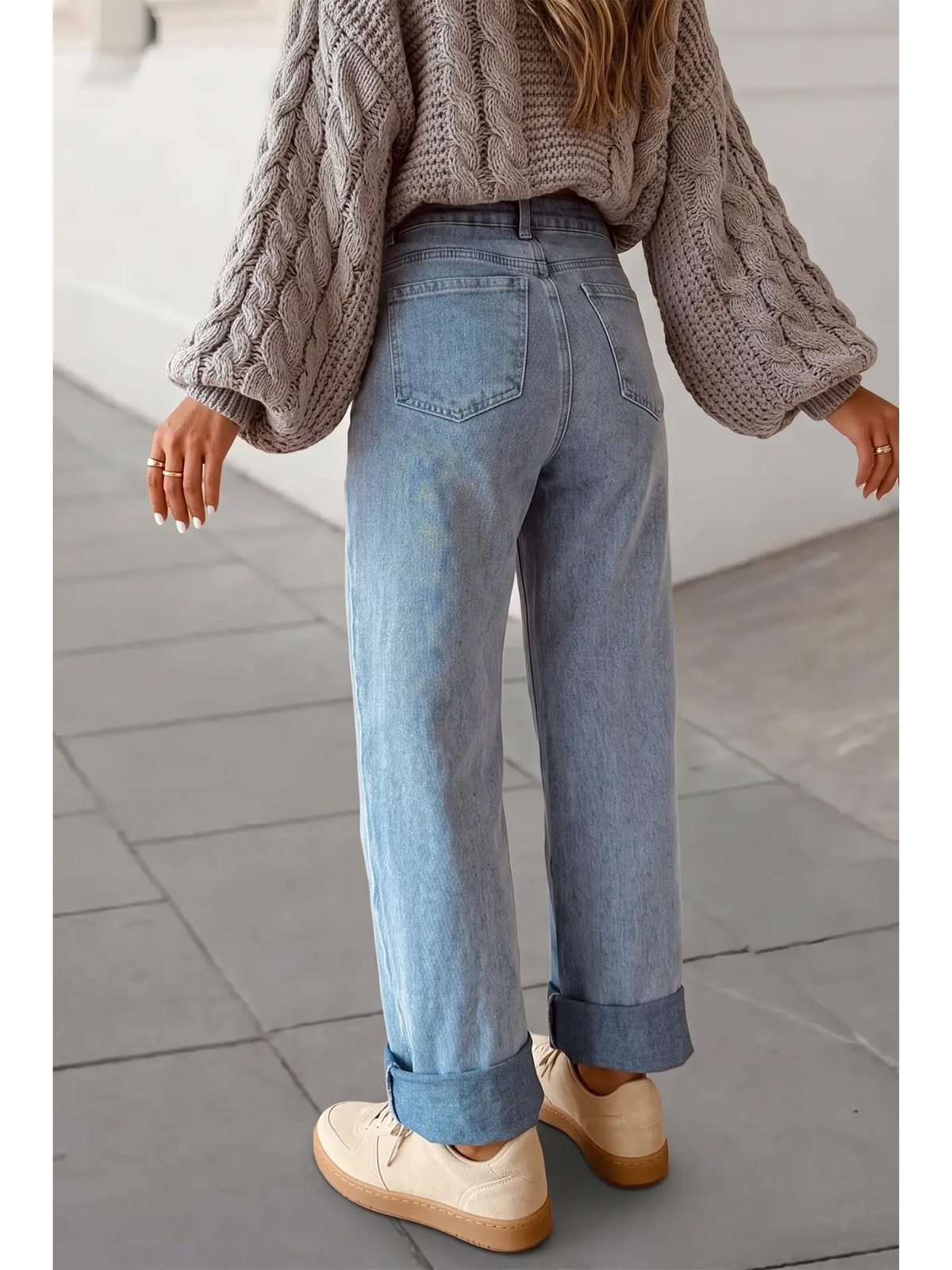 Scalloped Seam Mid Rise Jeans