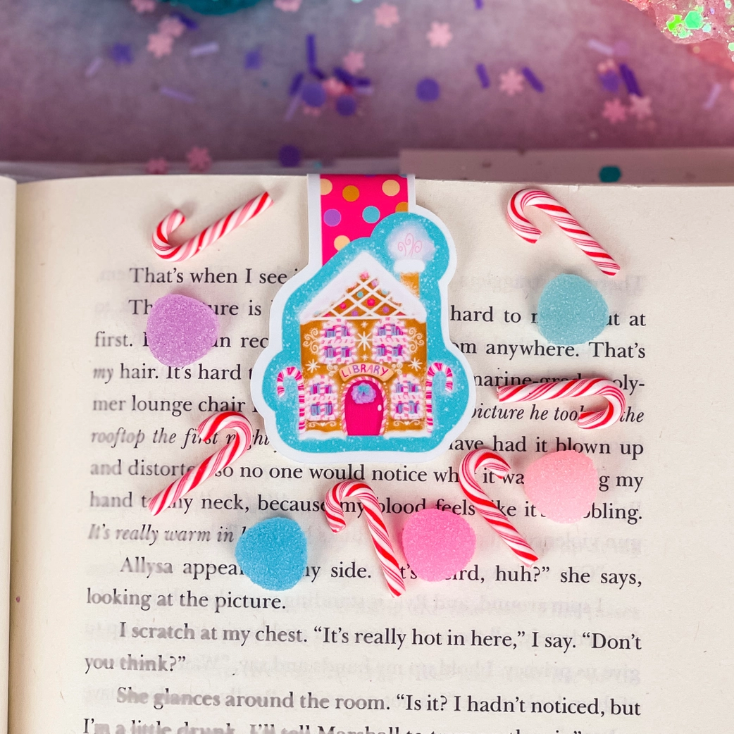 Gingerbread Library Magnetic Bookmark