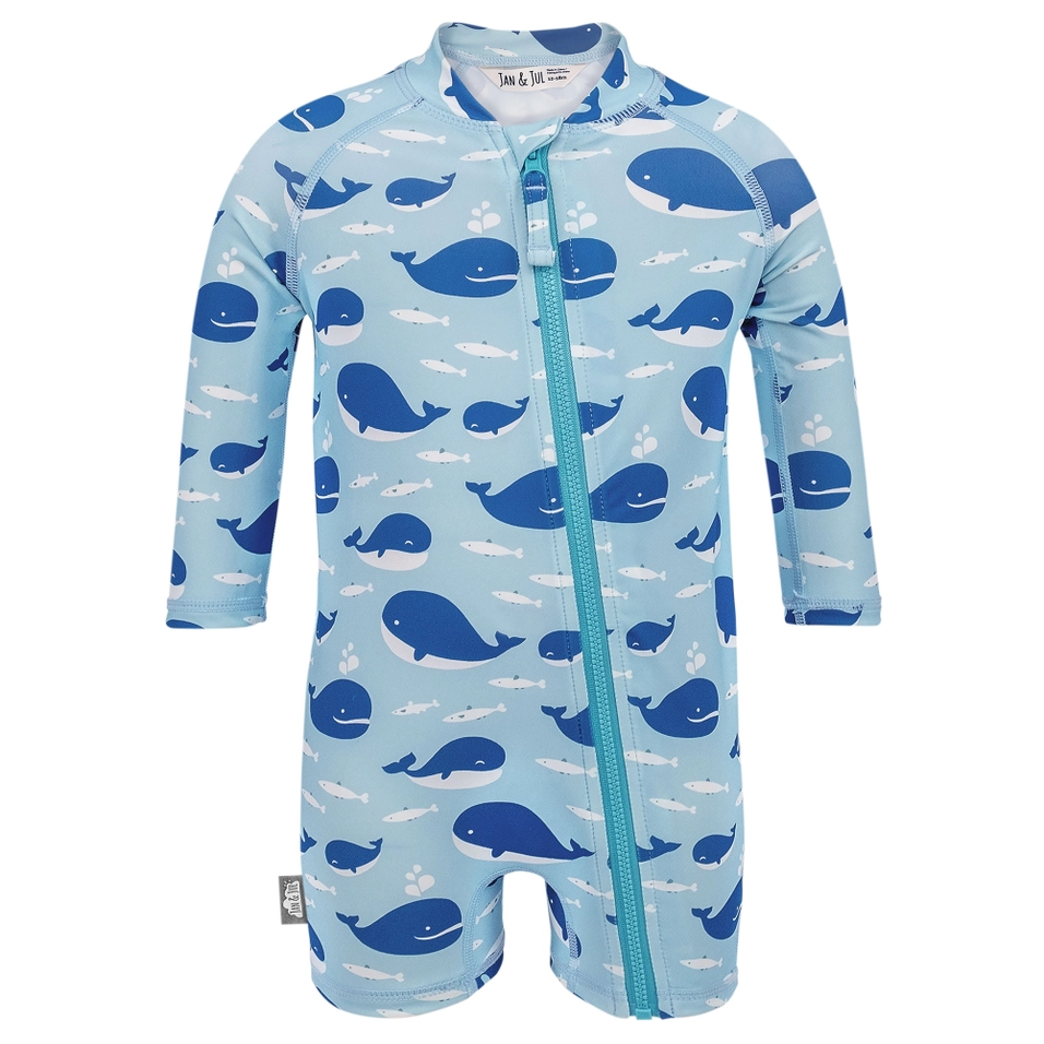 Baby UV Swimsuit Long Sleeve Blue Whale