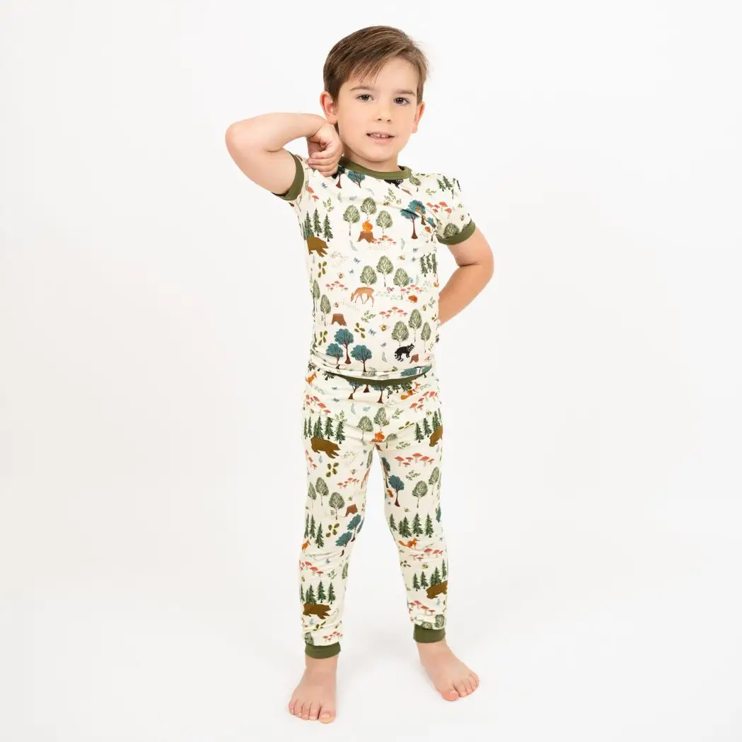 Kids Bamboo Pajamas In the Woods