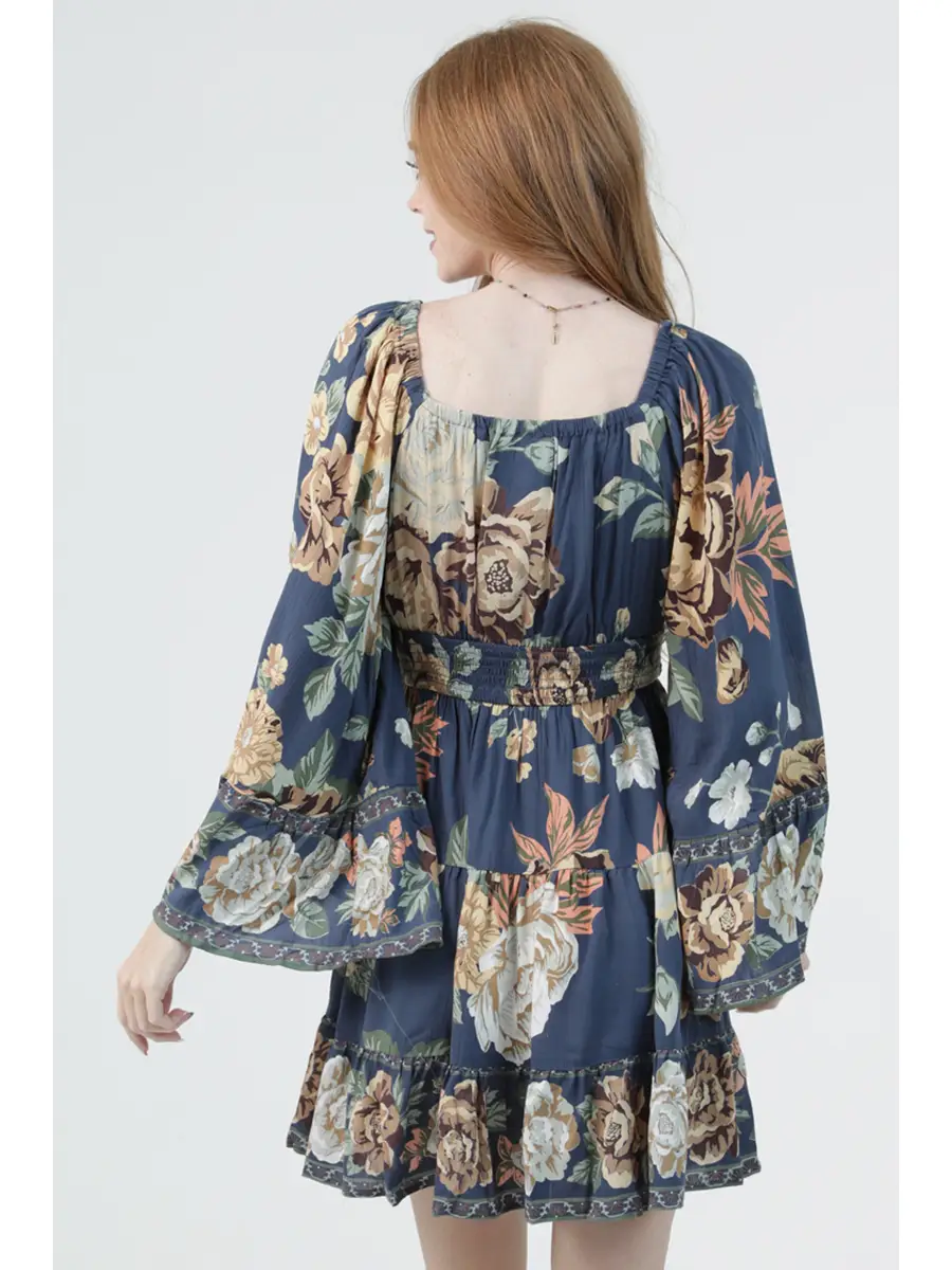 Silver Lurex Bell Sleeve Dress