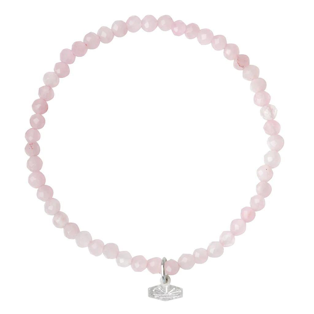 Mini Stone Stacking Bracelet - Rose Quartz