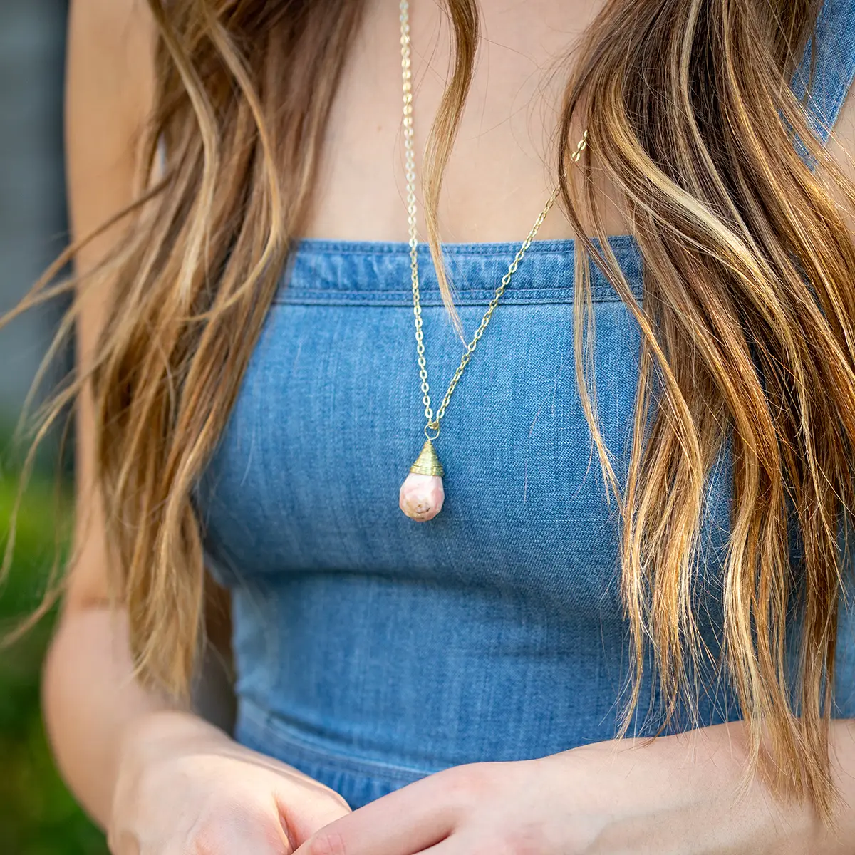 Gold-Plated Teardrop Necklace