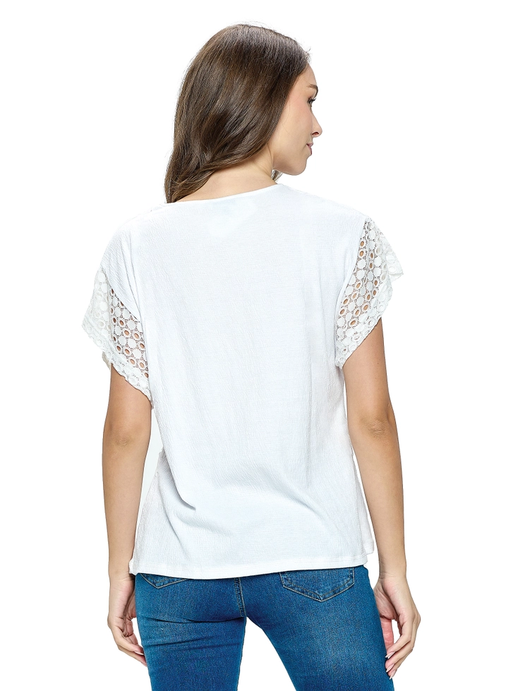 Lace Sleeved Loose Fit Top