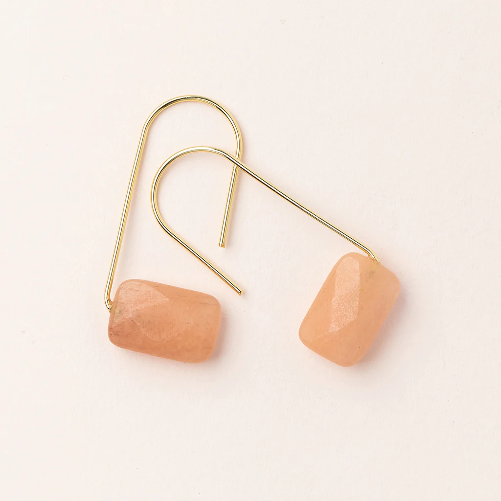 Floating Stone Earrings Sunstone